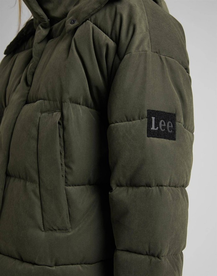 LEE PUFFER JACKET DAMSKA KURTKA ZIMOWA SERPICO GREEN L56VMMOJ 112113117