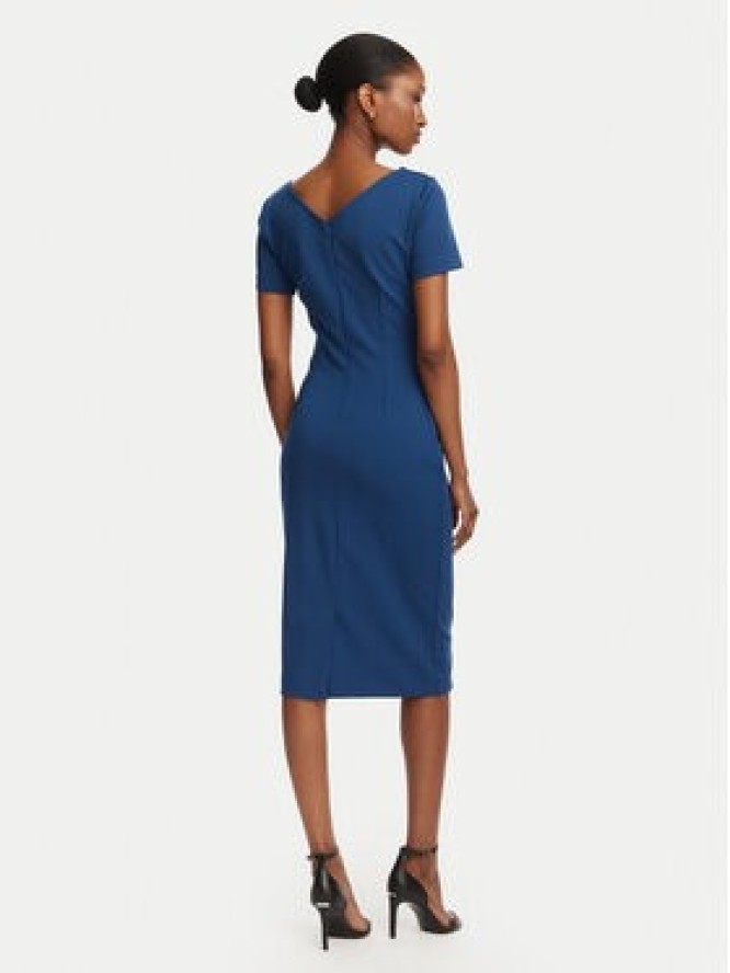 Rinascimento Sukienka koktajlowa CFC0129420003 Granatowy Slim Fit