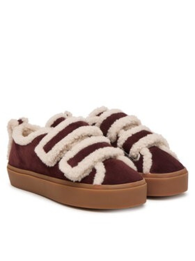 Inuikii Sneakersy Shearling Low Velcro 1001.001.0231.518 Bordowy