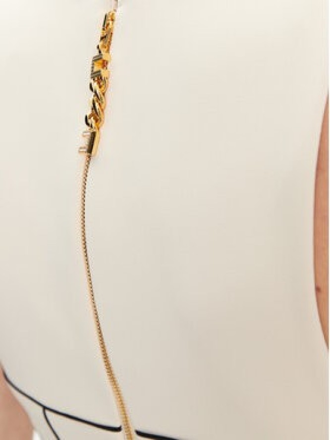 Elisabetta Franchi Sukienka koktajlowa AB-724-51E2-V440 Écru Slim Fit