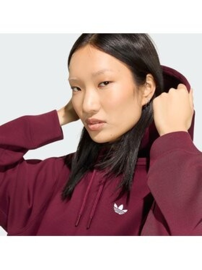 adidas Bluza Essentials Oversized Fleece Hoodie KT2274 Bordowy Regular Fit