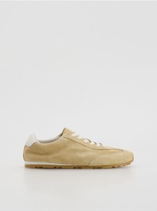 Sneakersy ze skóry owczej - jasnożółty