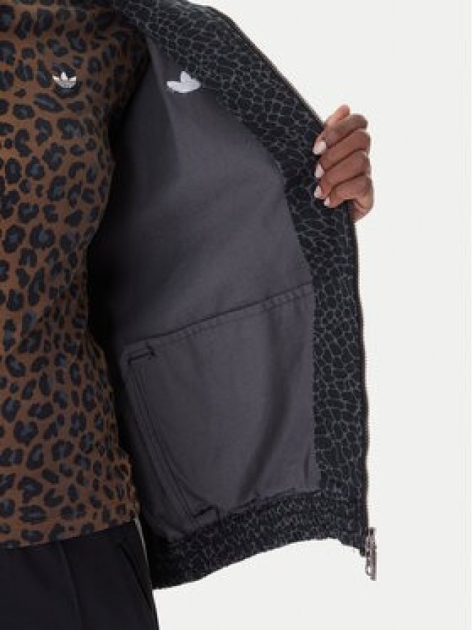 adidas Kurtka jeansowa Firebird Aop KD8809 Szary Oversize