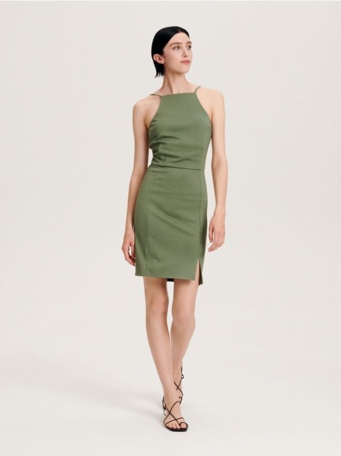 Sukienka mini - złamana biel