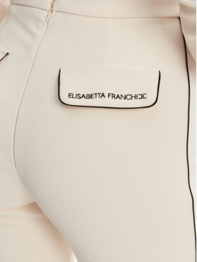 Elisabetta Franchi Spodnie materiałowe PA-084-51E2 Écru Regular Fit