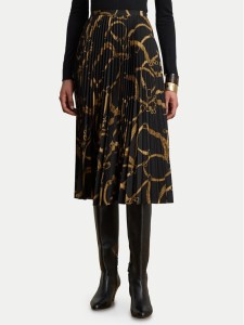 LAUREN RALPH LAUREN Spódnica plisowana 200P14015001 Czarny A-Line Fit