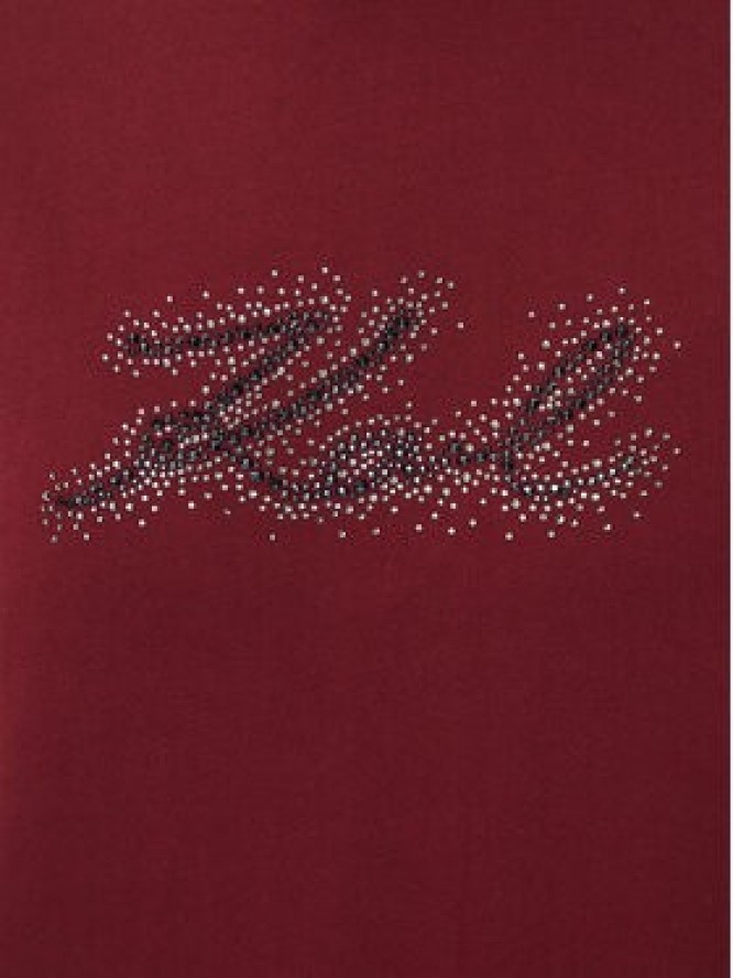 KARL LAGERFELD Bluza Rhinestone B4W20007 Czerwony ciemny Relaxed Fit