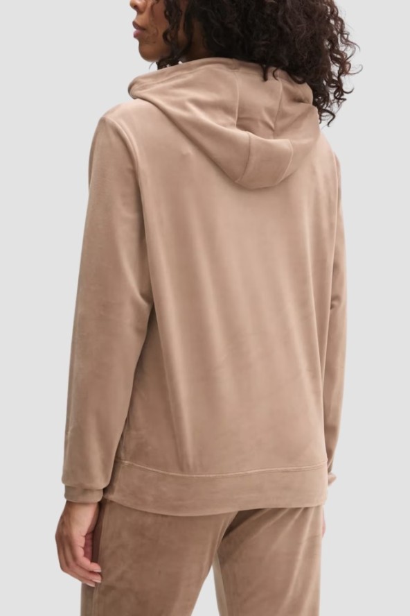 GUESS Brązowa welurowa damska bluza Couture, Rozmiar M