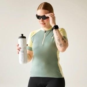 Koszulka kolarska damska Flutter Half Zip z krótkim rękawem