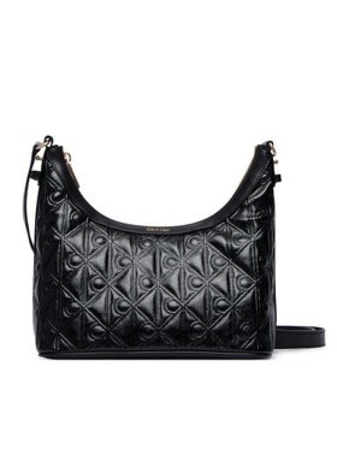 Calvin Klein Torebka Emblem Aop Debossed Shoulder Bag LV04F3874G Czarny