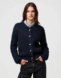 DAMSKI SWETER WRANGLER WESTERN CARDIGAN DARK NAVY 112370796