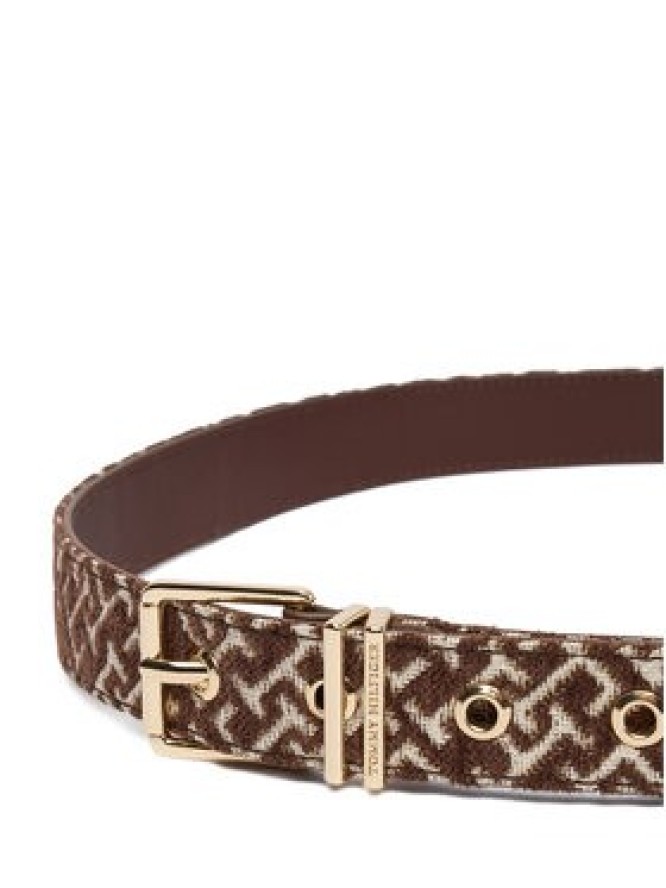 Tommy Hilfiger Pasek Th Square 2.5 Jacquard AW0AW19141 Brązowy
