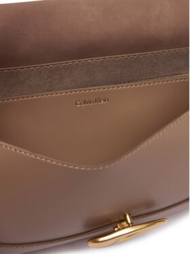 Calvin Klein Torebka Hardware Brushed Shoulder Bag LV04F3337G Beżowy