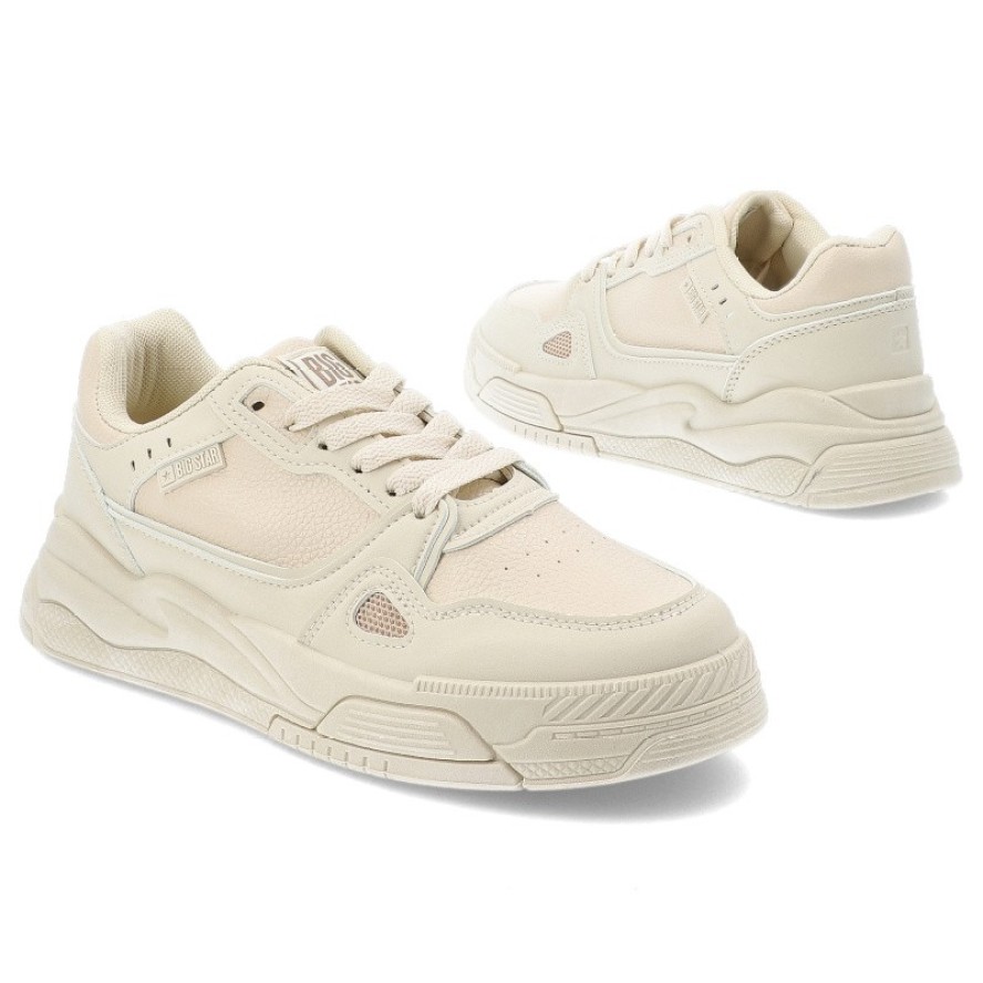 Beżowe Sneakersy Big Star Modne Obuwie Damskie