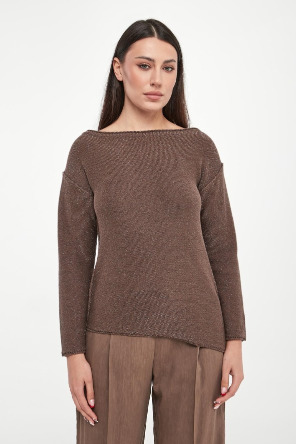 Sweter damski z metaliczną nicią Vasto MARELLA MONOCHROME