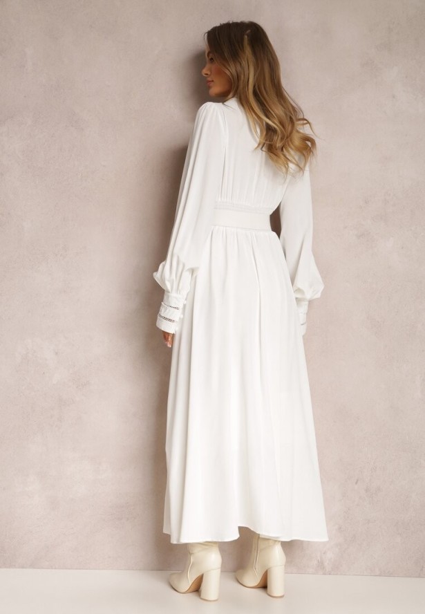 Biała Sukienka z Paskiem Elothoe