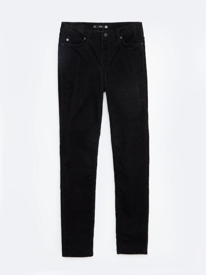 Spodnie damskie sztruks czarne Katrina High Waist Cord 907