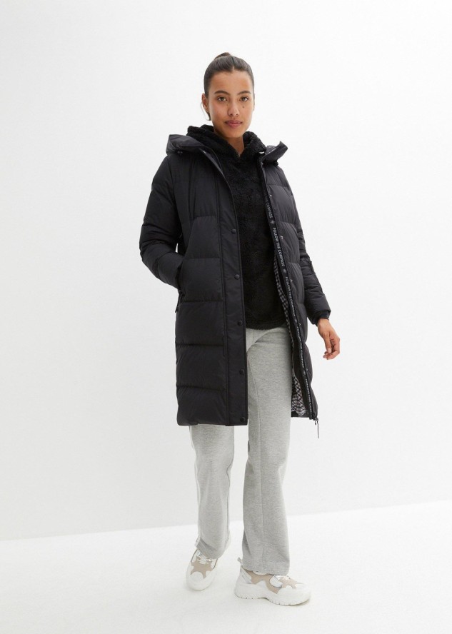 Płaszcz puchowy na podszewce z nadrukiem, z odpychającego wodę materiału