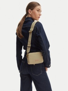 Calvin Klein Torebka Webbing Strap Canvas Camera Bag LV04F3385G Beżowy