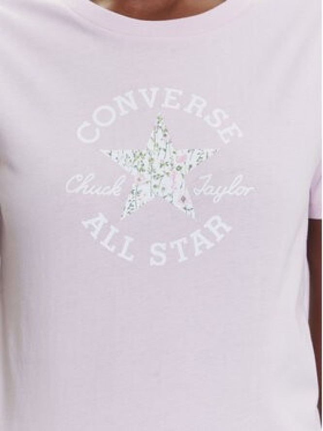 Converse T-Shirt Floral Chuck Taylor 10027751-A03 Różowy Regular Fit