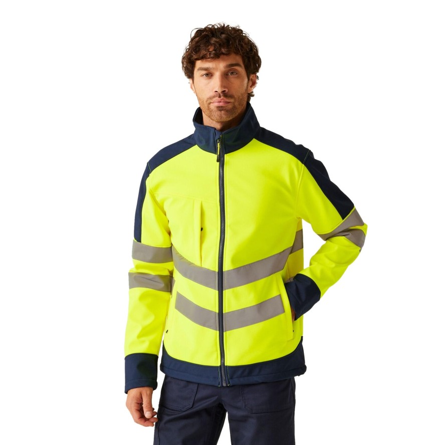 Kurtka Softshellowa Unisex Dla Dorosłych HiVis Odblaskowy Materiał