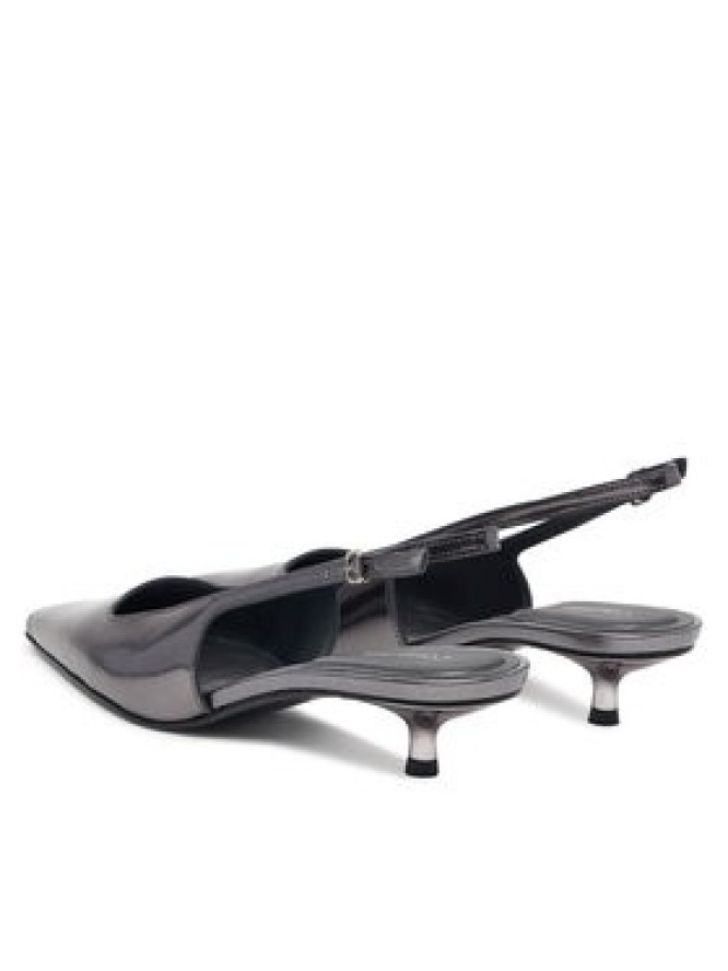 Calvin Klein Czółenka Kitten Heel Pump Sling Mirr Lth HW0HW03275 Czarny