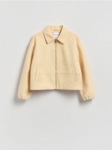 Kurtka z kołnierzem - jasnożółty