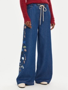 Munthe Jeansy Obey 252141025203 Niebieski Wide Leg