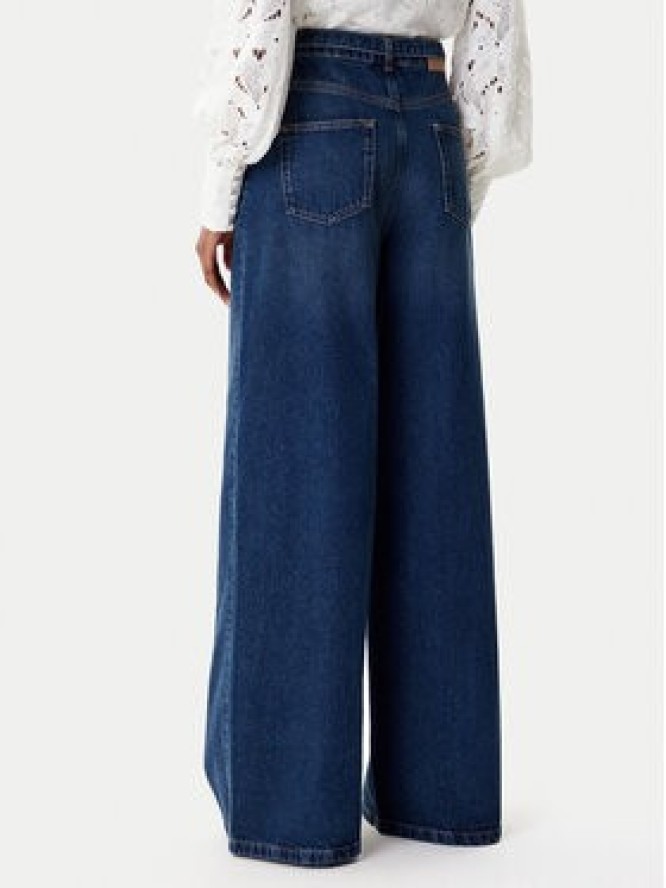 TWINSET Jeansy 252TP2540 Granatowy Wide Leg