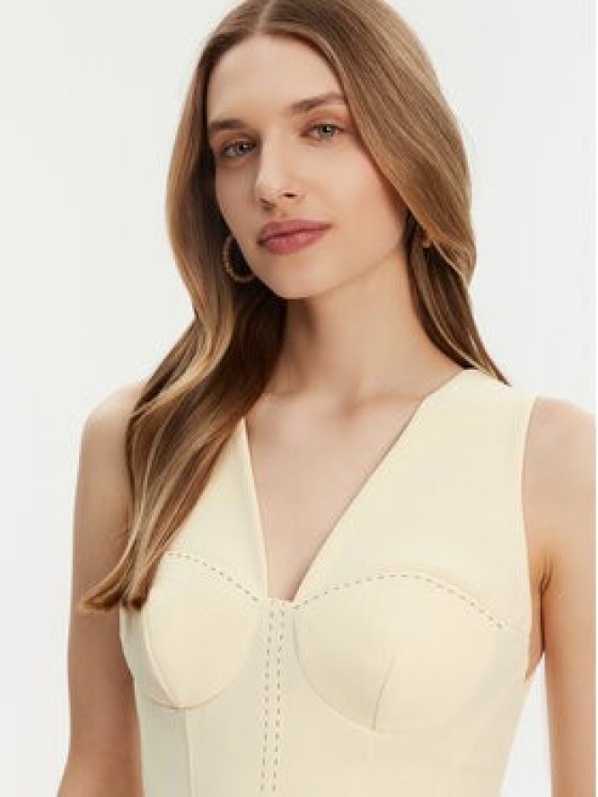 Elisabetta Franchi Sukienka koktajlowa AB-706-51E2-DC7 Żółty Slim Fit