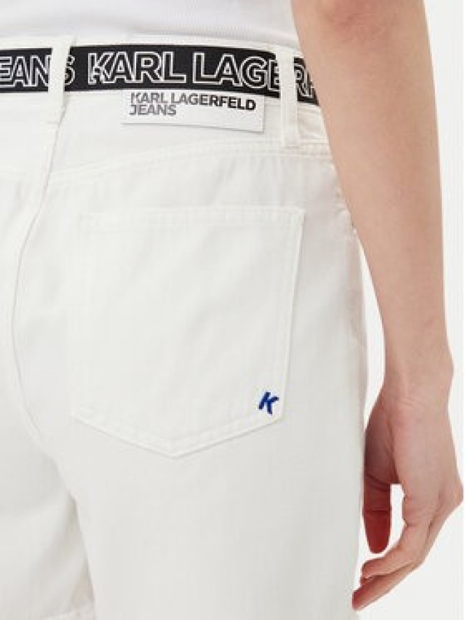 Karl Lagerfeld Jeans Szorty jeansowe A2W10039 Biały Regular Fit