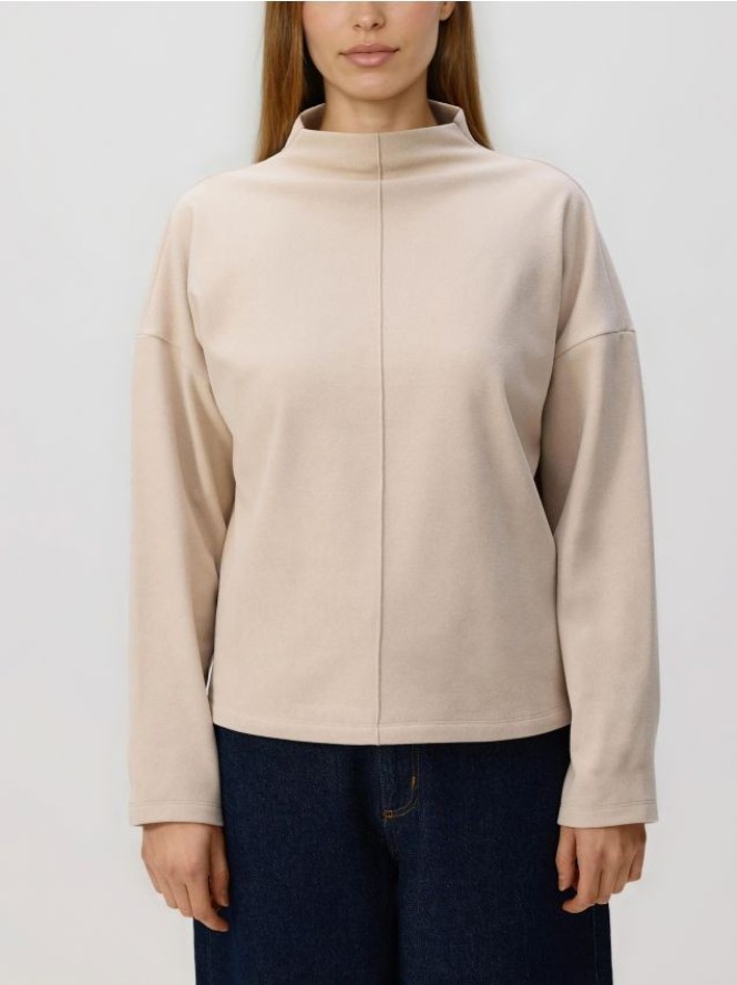 Bluzka z przeszyciem - kremowy