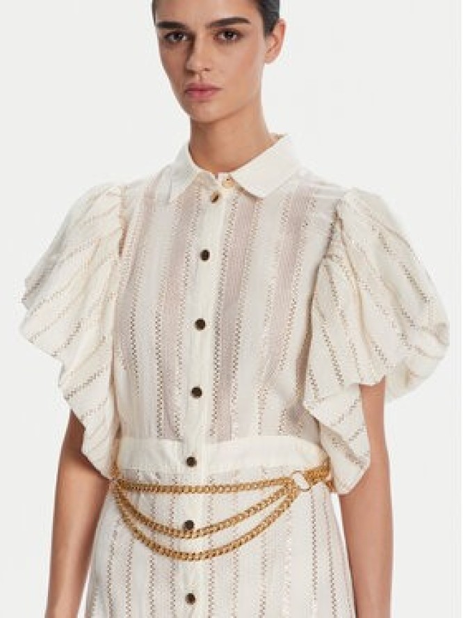 Fracomina Sukienka koszulowa FS25SD3003W403Q7 Biały Regular Fit