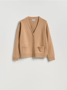 Wełniany kardigan - brązowy