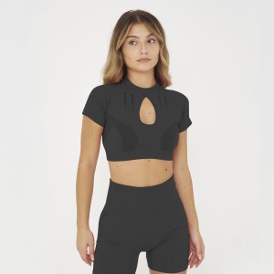 Crop Top Treningowy LEXI Krótki Rękaw