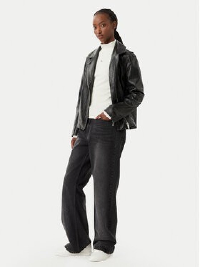 Calvin Klein Jeans Kurtka z imitacji skóry LV047G515G Czarny Relaxed Fit
