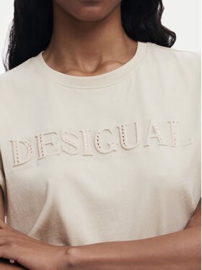 Desigual T-Shirt Brandy 25SWTK17 Écru Regular Fit