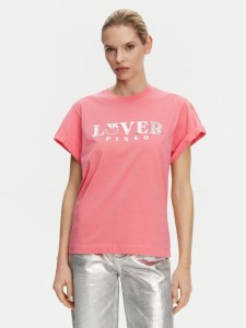 PINKO T-Shirt 104605 A2D1 N55 Różowy Regular Fit