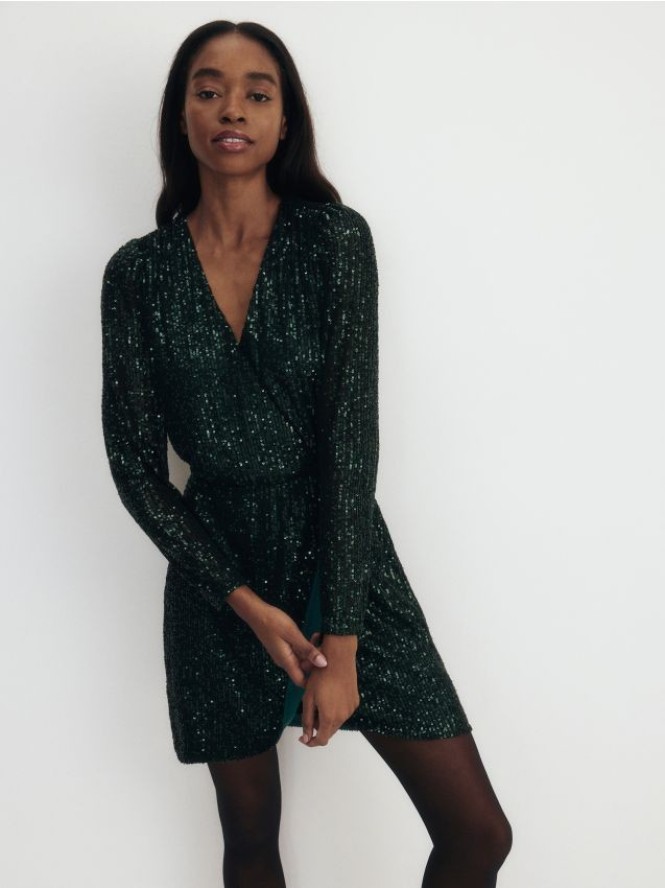 Sukienka z cekinami - zielony