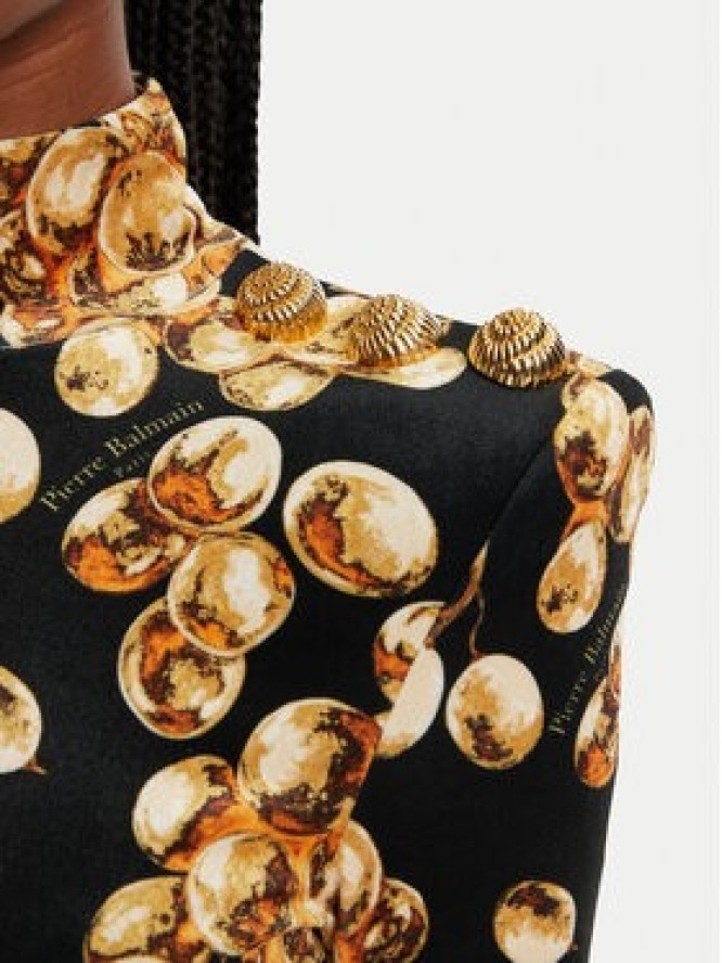 Balmain Sukienka codzienna DF0R8755JJ44 Czarny Slim Fit