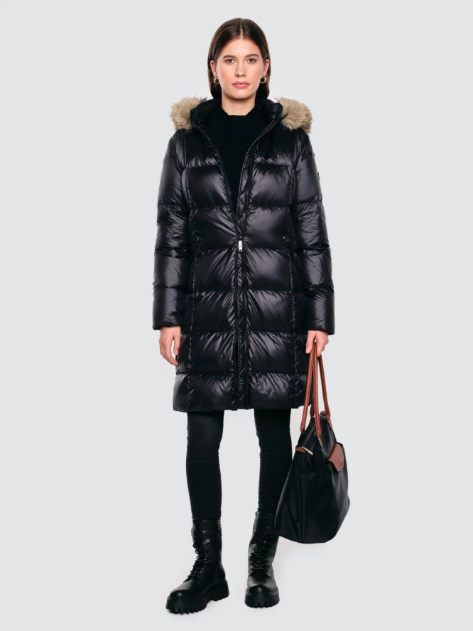 Trapery damskie ze skóry ekologicznej czarne OO274137 906