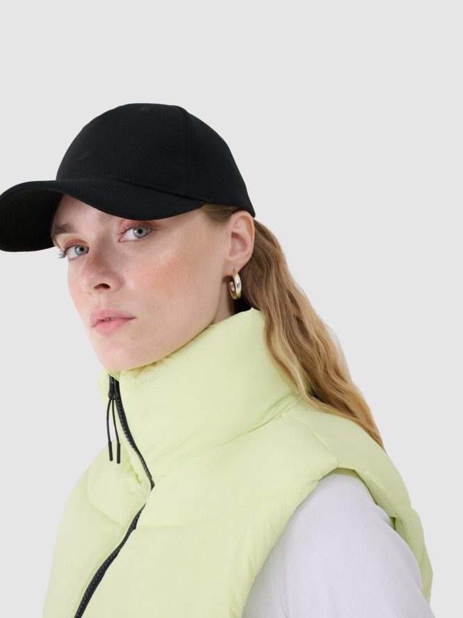 4F Bezrękawnik puchowy cropped z wypełnieniem syntetycznym damski - zielony L