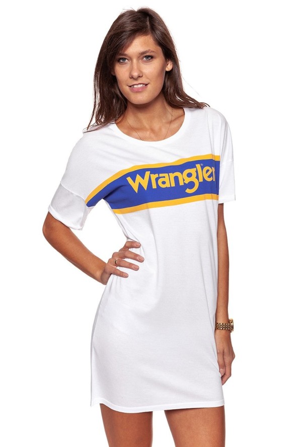 DAMSKA SUKIENKA WRANGLER B&Y TEE DRESS WHITE W902LF612 112132415