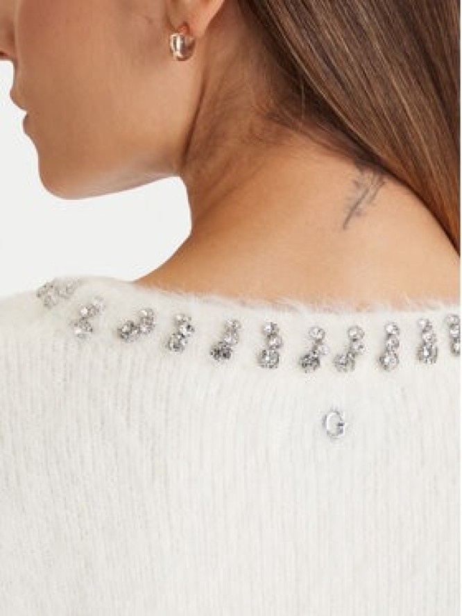 Guess Sweter W5BR58 Z3BH0 Biały Regular Fit