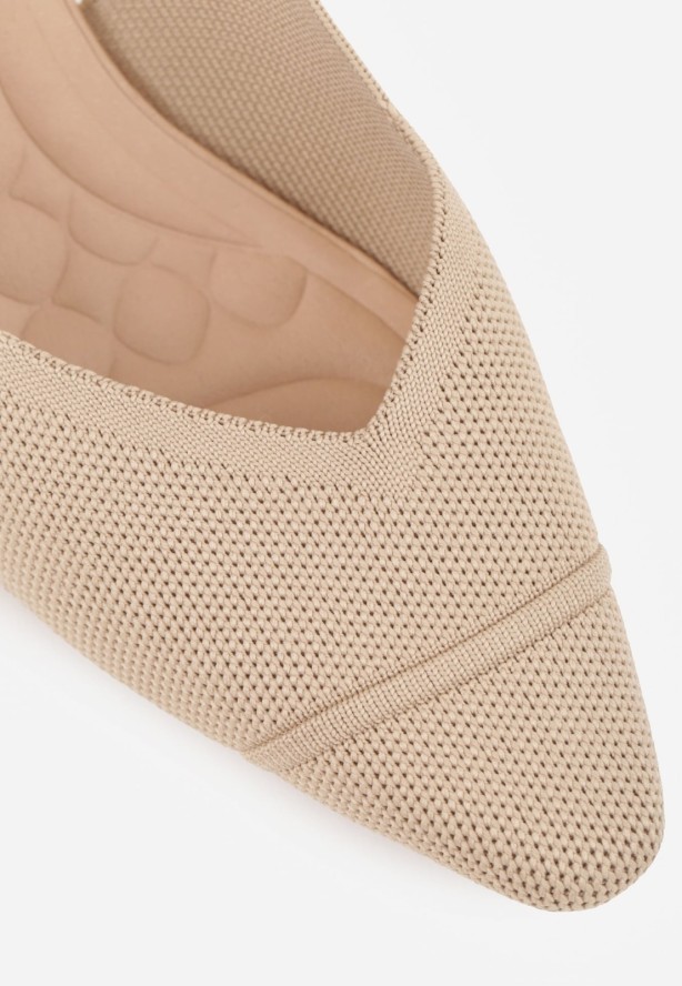 Ciemnobeżowe Czółenka VICES Soft Fit Slingback na Lakierowanym Słupku z Elastyczną Cholewką Comfort Coromenis