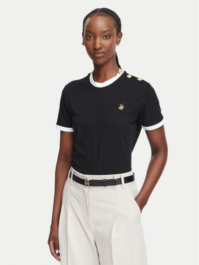 Beverly Hills Polo Club T-Shirt P-SS26W-TS0104 Czarny Regular Fit