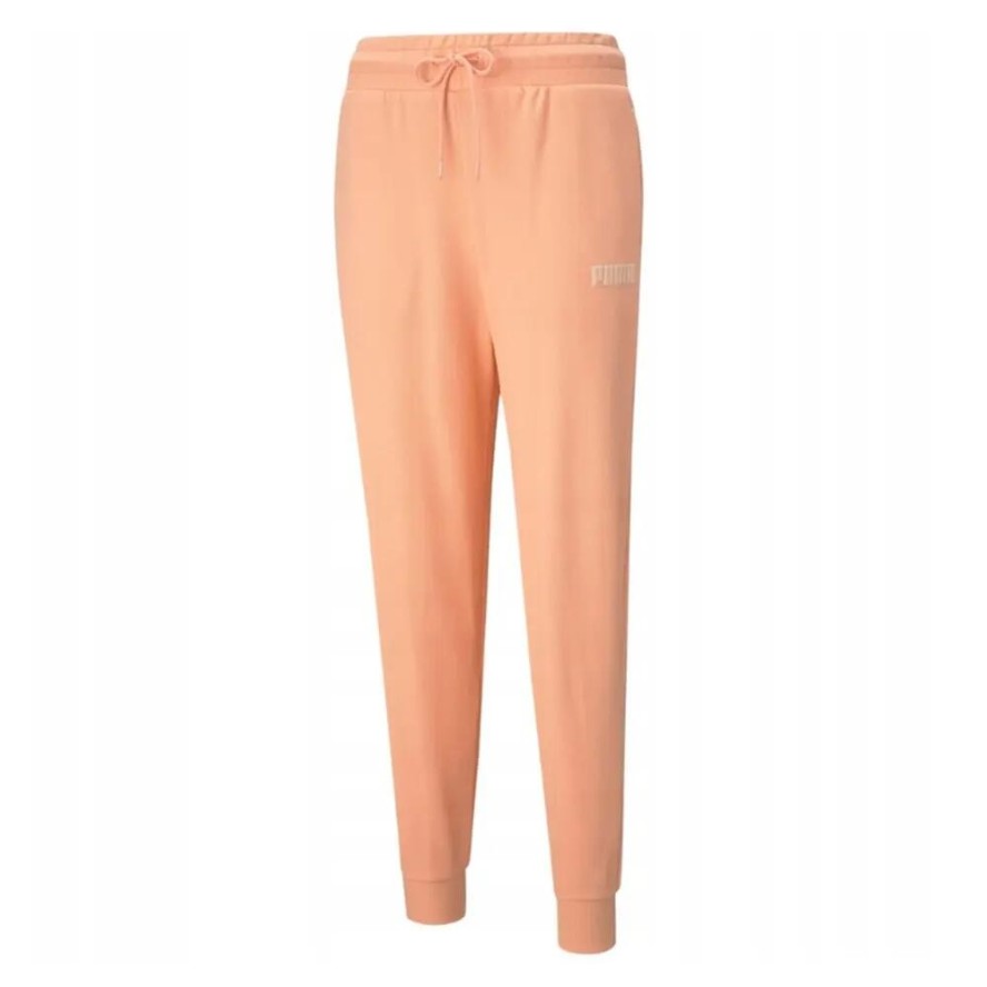 Spodnie damskie Puma Modern Basics High brzoskwiniowe