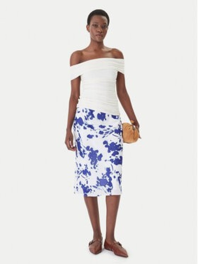 Calvin Klein Spódnica midi LV044F608G Biały Regular Fit