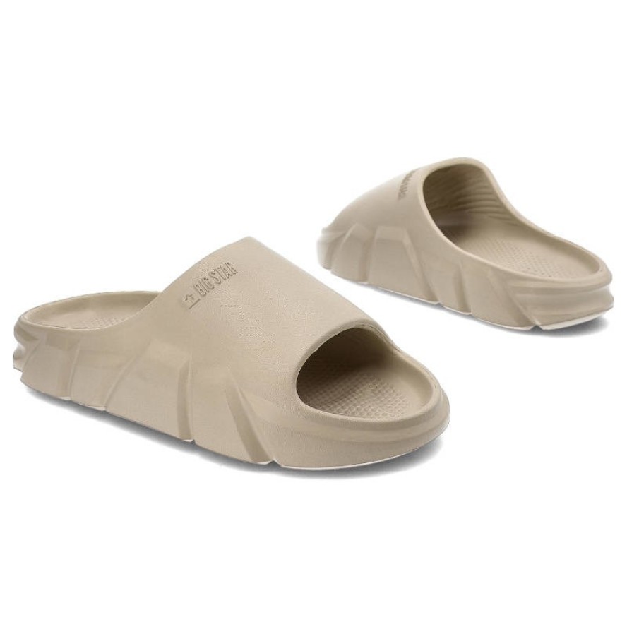 Beżowe Klapki Big Star Wodoodporne Buty Damskie