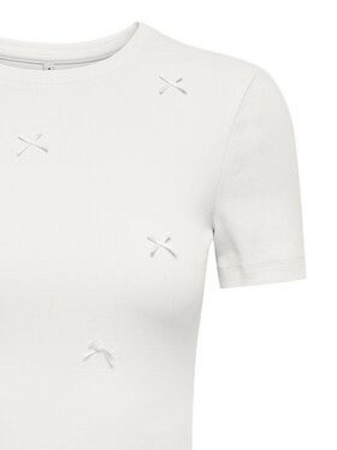ONLY T-Shirt Femke 15369336 Kremowy Slim Fit